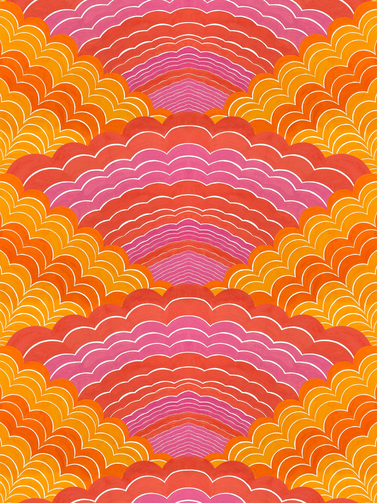 Spektra trikå orange/cerise metervara - Arvidssons